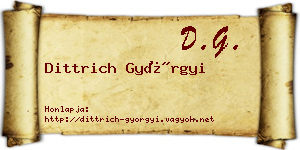 Dittrich Györgyi névjegykártya