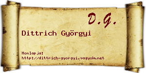 Dittrich Györgyi névjegykártya